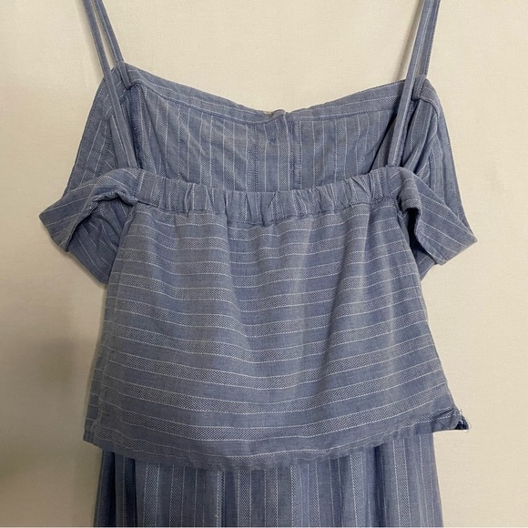 Club Monaco Striped Tie Front Midi Dress Boho Beachy - Picture 12 of 14